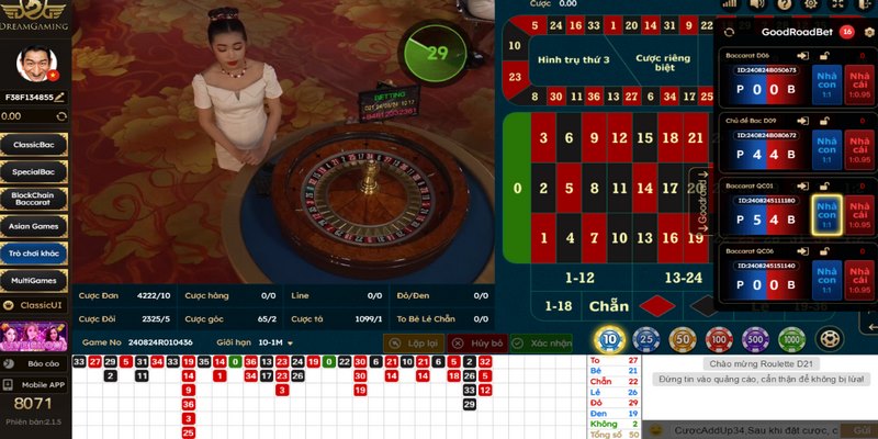 Giao diện chơi casino của 99OK hiện đại