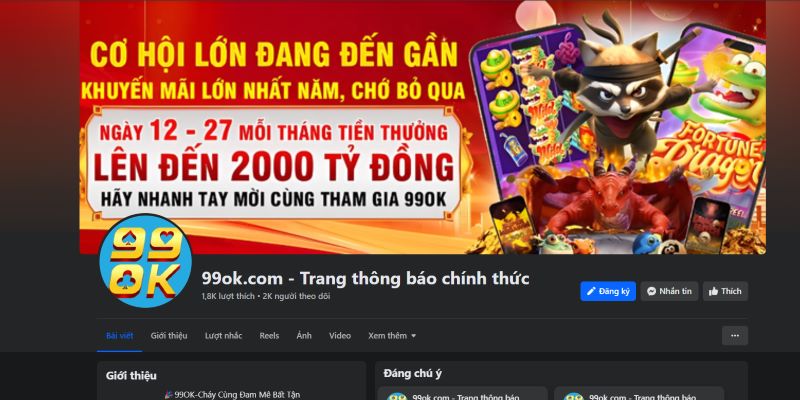 Liên hệ 99OK qua mạng xã hội